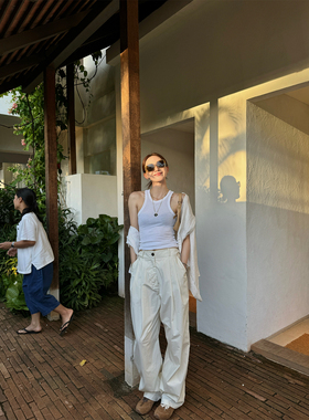 SHARLENE_2024夏季新款_强推空气感松弛西装裤_高腰宽松百搭长裤