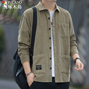 男士 风全棉宽松衬衣男装 秋冬款 工装 外套 长袖 啄木鸟纯棉灯芯绒衬衫