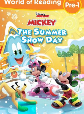 预售 英文原版 World of Reading: Mickey Mouse Funhouse: The Summer Snow Day 阅读世界：米老鼠游乐场：夏日雪天