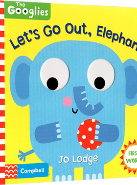 英文原版 Wiggle and Giggle:Let's Go Out Elephant 幼儿行为礼仪规矩学习 启蒙机关操作书 纸板书