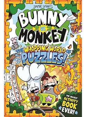 预售 英文原版 兔子大战猴子：拼图的世界 Bunny vs Monkey: The Whopping World of Puzzles 6岁+英文儿童漫画故事进口书