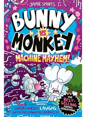 预售 英文原版 兔子大战猴子：机器大乱斗 Bunny vs Monkey: Machine Mayhem / Jamie Smart