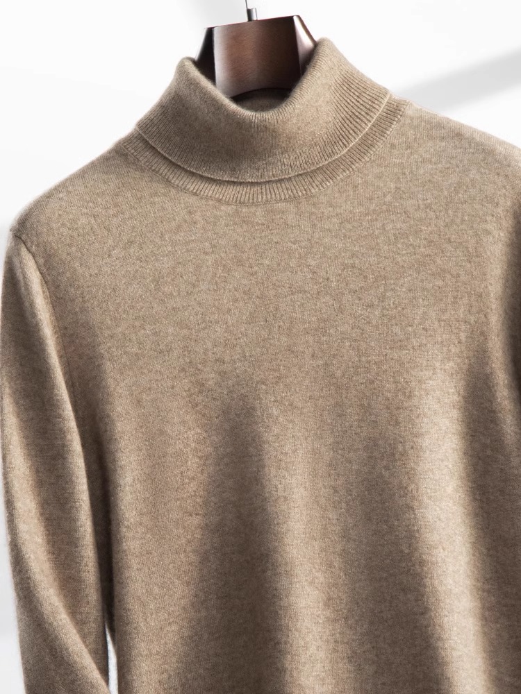 羊绒衫男士100%纯山羊绒毛衣高翻领商务休闲长袖打底针织衫内搭