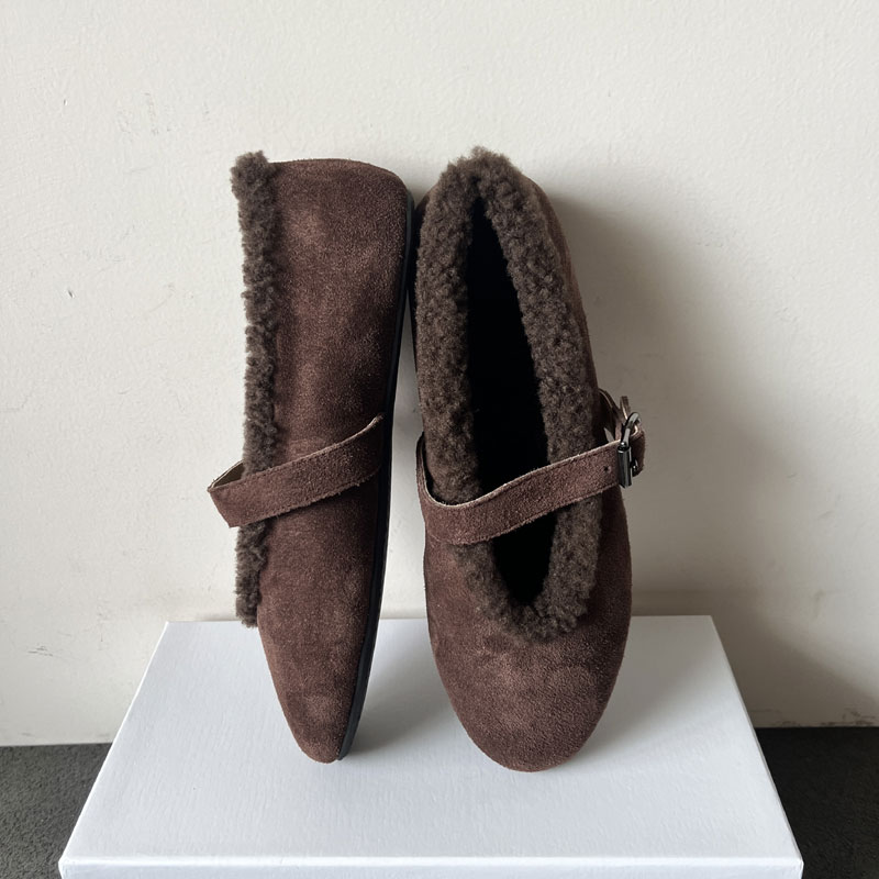 羊羔毛玛丽珍鞋女平底单鞋