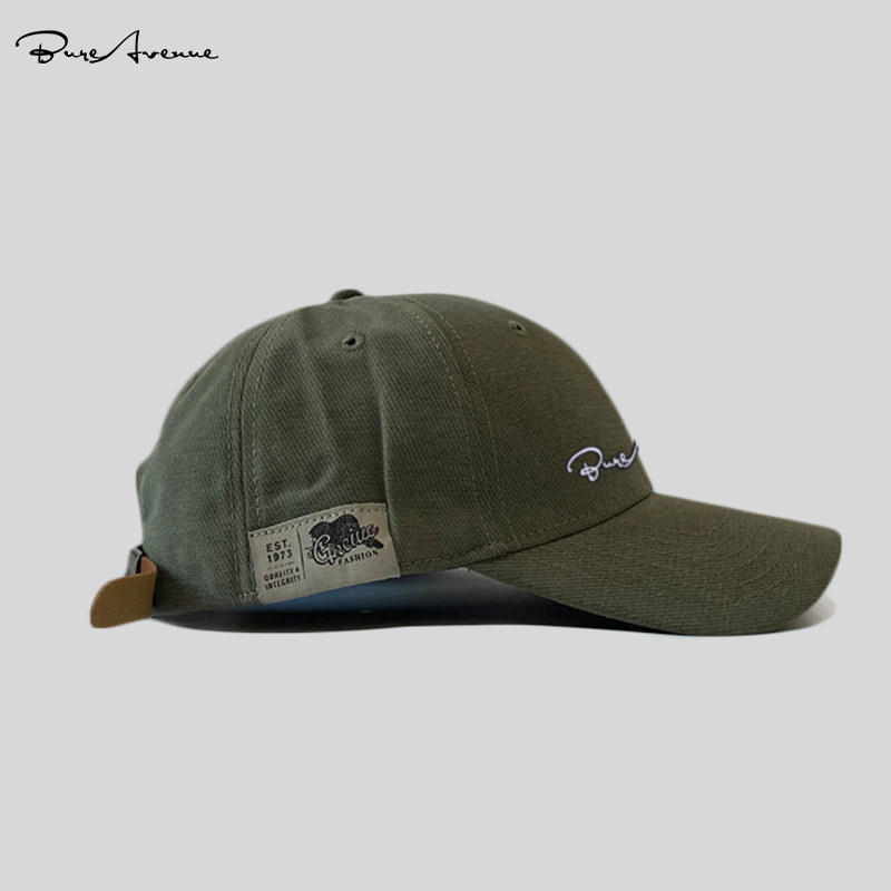 BURE AVENUE VERSATILE PATCH SOFT TOP BASEBALL CAP FOR MEN AND WOMEN SUMMER CASUAL VINTAGE LEATHER TAIL STRAP CAP