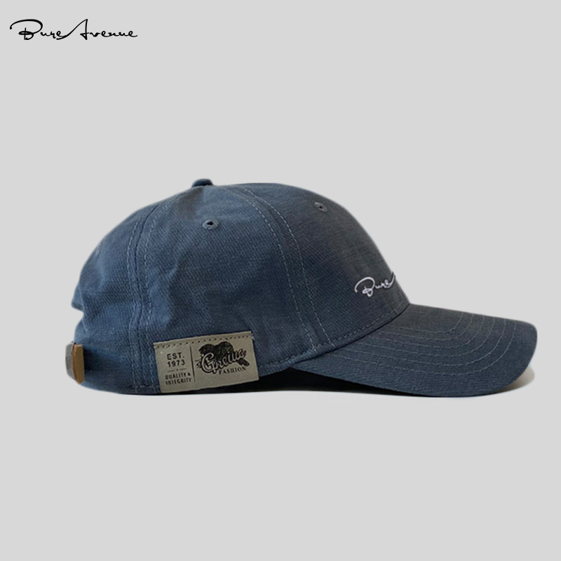 BURE AVENUE VERSATILE PATCH SOFT TOP BASEBALL CAP FOR MEN AND WOMEN SUMMER CASUAL VINTAGE LEATHER TAIL STRAP CAP