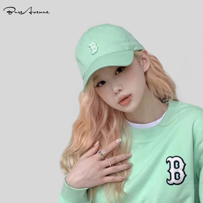 BURE AVENUE PEAKED HAT TRENDY BRAND B LETTER EMBROIDERY BASEBALL CAP DAY CASUAL HAT KOREAN CLOVER EMBROIDERY