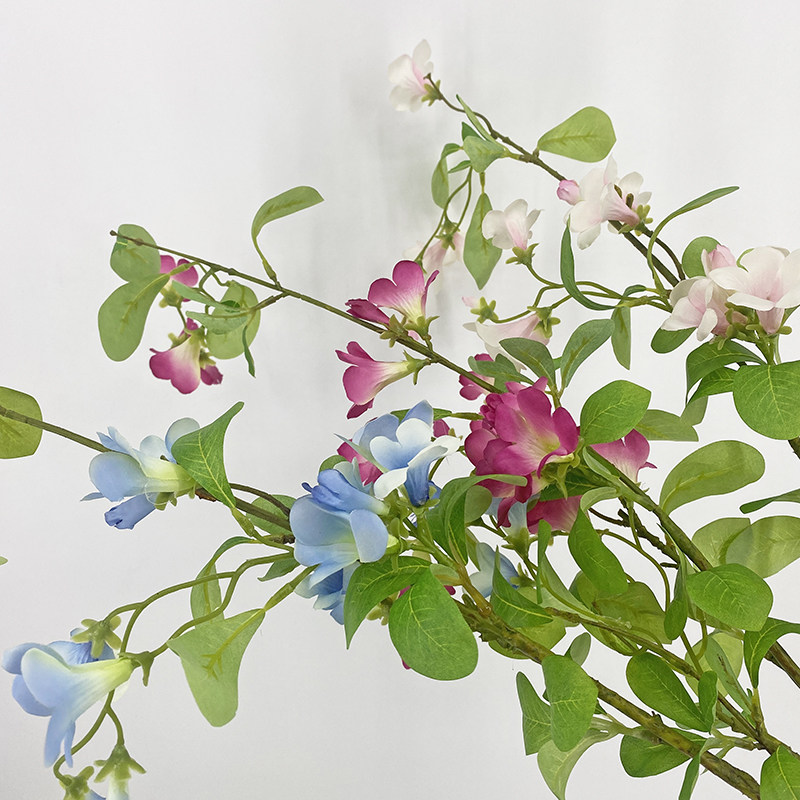 仿真植物牵牛花喇叭花藤条玫瑰花藤蔓室内盆栽婚庆装饰假花假树叶