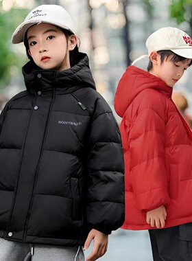 儿童冬季短款羽绒服连帽保暖外套