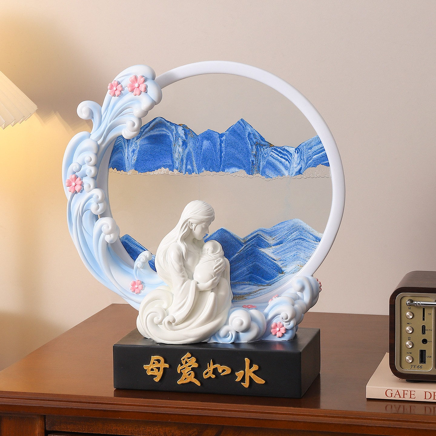 母亲节礼物母爱如水流沙画摆件饰品仪式感家居客厅桌面沙漏生日