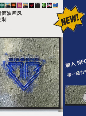 BigBang专辑封面油画风挂画台摆装饰画NFC自动播歌送礼