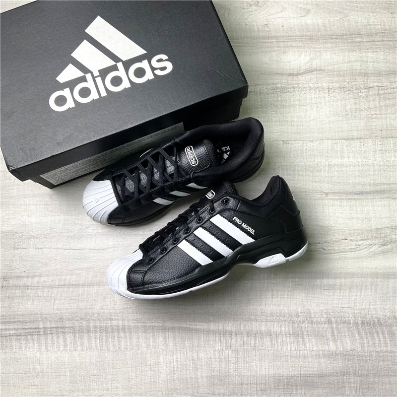 Adidas Pro Model 2G Low男子复古经典三条纹贝壳头篮球鞋FX4980
