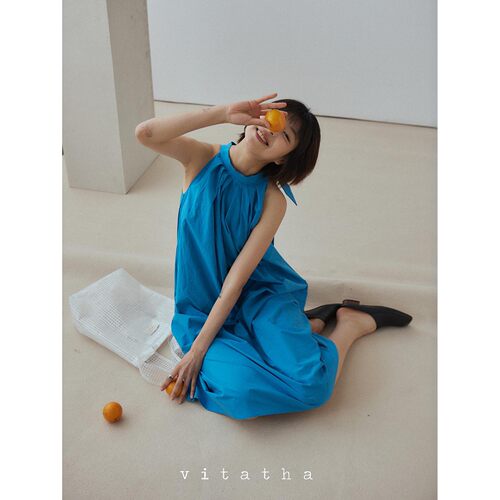 Vitatha番塔塔忘忧草打结连衣裙