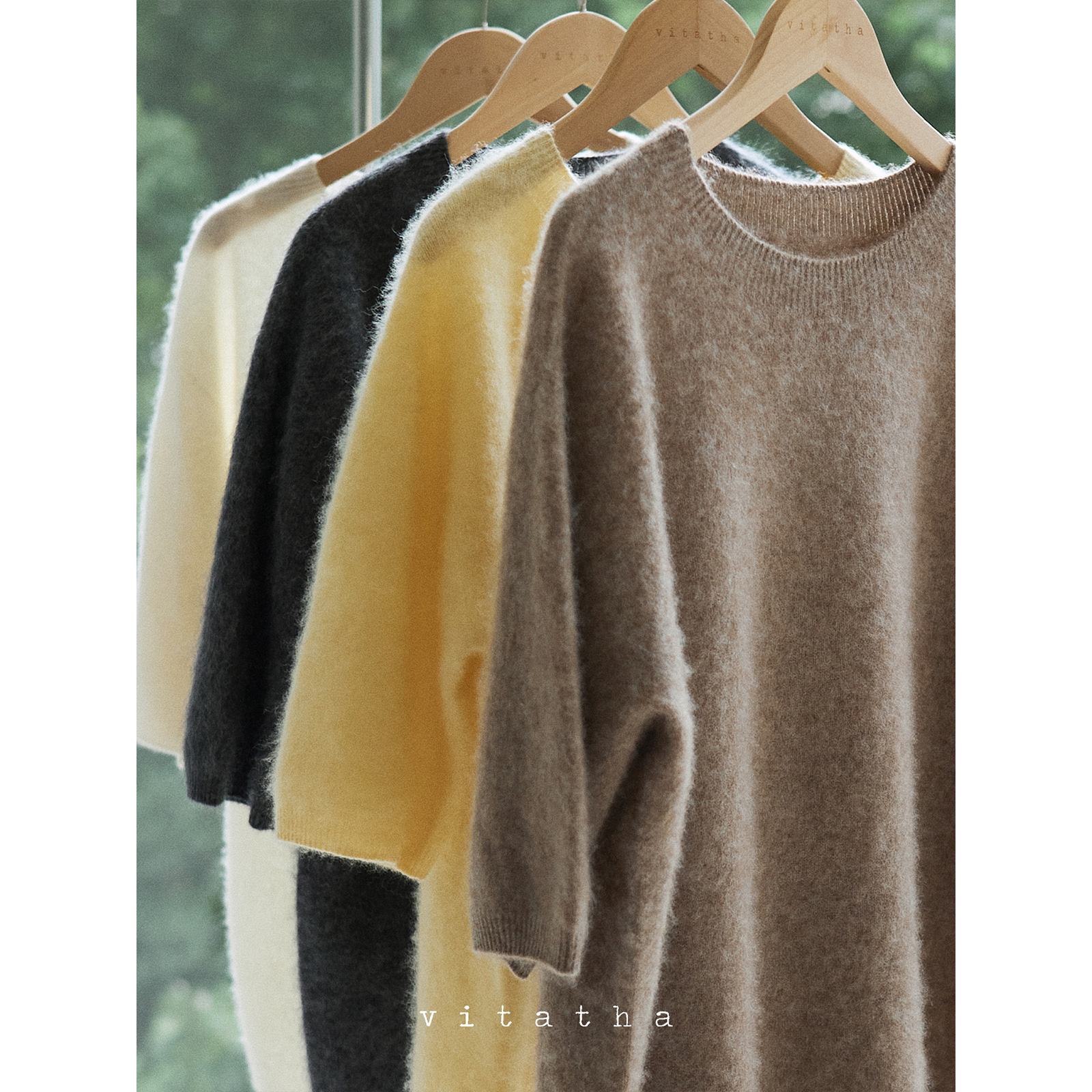 Vitatha番塔塔 糯叽叽秋冬刚需打底圆领短袖羊毛衫无缝一体
