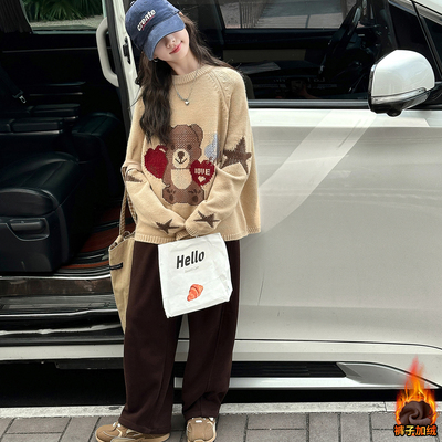 女童冬季针织毛衣套装