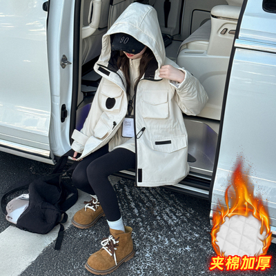 女童秋冬夹棉三合一冲锋衣