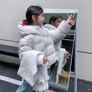 儿童保暖连帽90绒外套洋气韩版 女童冬季 新款 羽绒服童装 面包服 短款