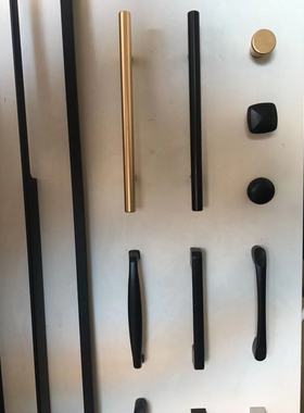 加厚抽屉拉手橱柜拉手孔距96mm全屋定制衣柜门拉手黑色简约把手