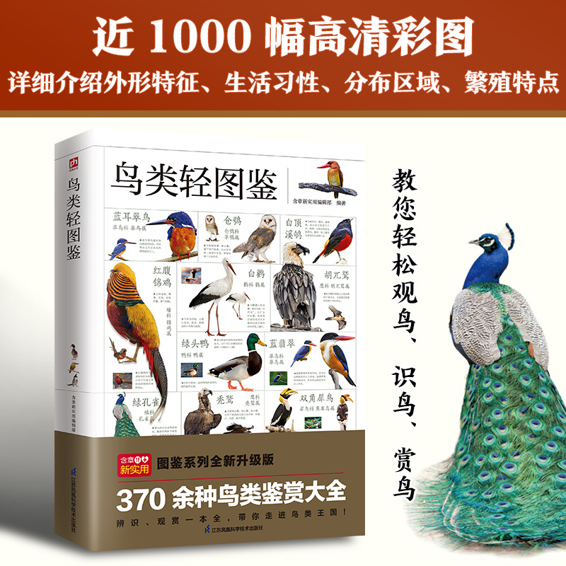 鸟类轻图鉴近1000幅高清彩图 370余种鸟类鉴赏大全鸟类知识科普全方位鉴别与分析海量高清彩色图片含章 D