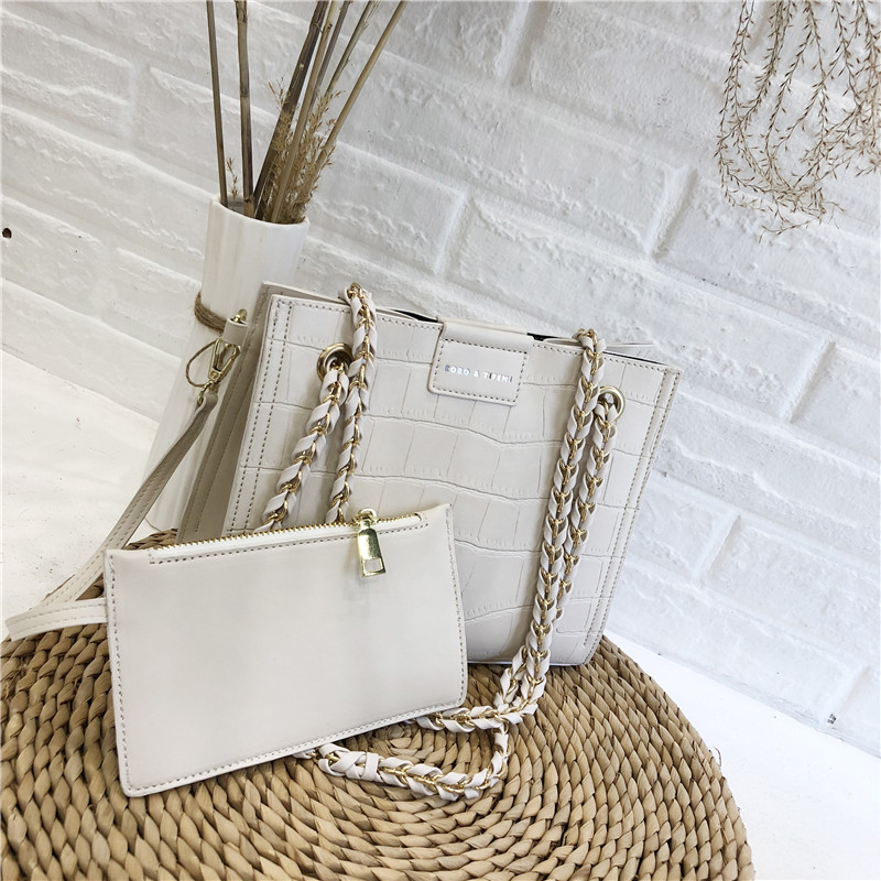 大包包女2020新款春夏时尚气质俩件套母子手提单肩斜挎链条托特包