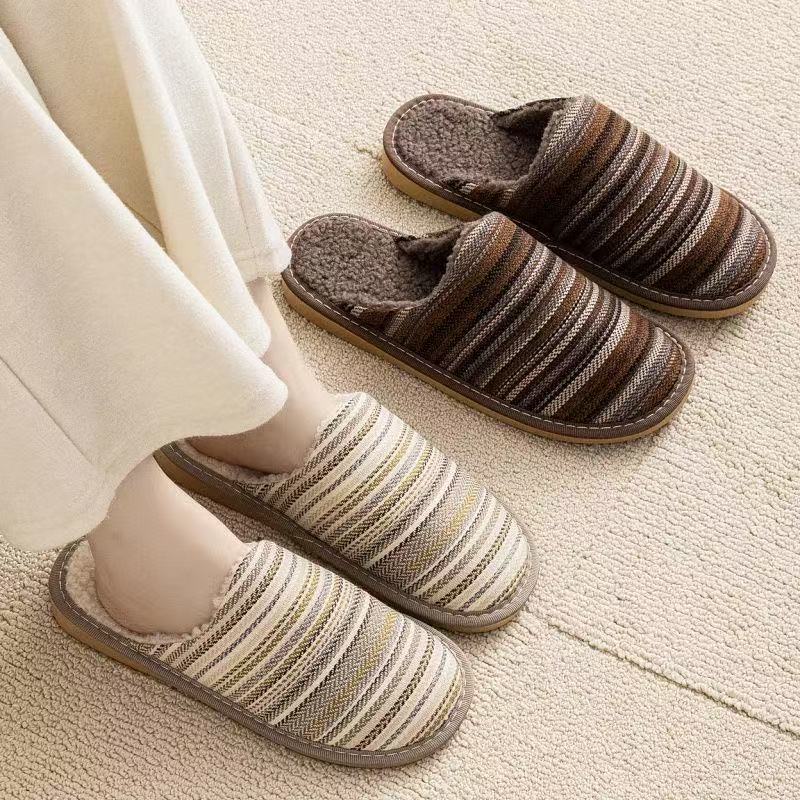 秋冬欧式新款拖鞋保暖居家用情侣棉鞋男女士木地板防滑静音棉拖冬