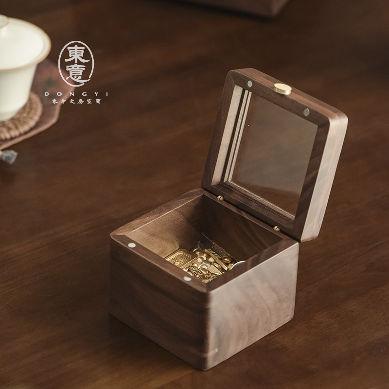 实木首饰盒金豆黄金收纳神器