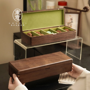 核桃收纳盒木质狮子头文玩手串多宝盒实木带盖防尘防潮展示盒子