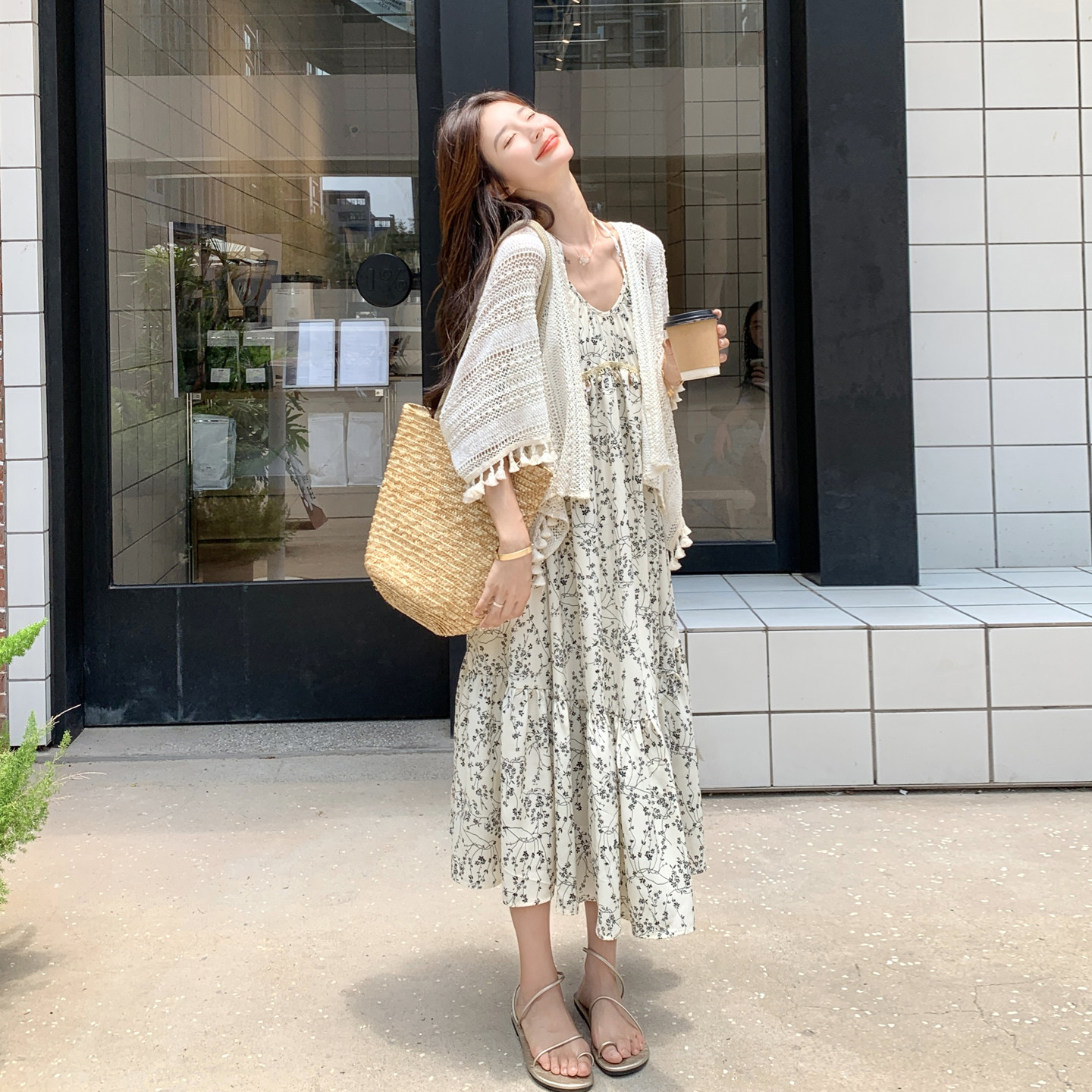 夏季碎花连衣裙套装女2026新款