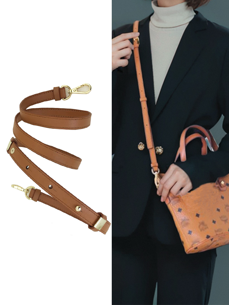适用包带单肩牛皮棕色可调节