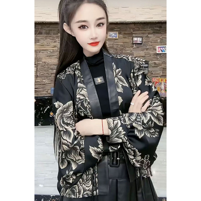 高级感时尚复古印花设计国风外套
