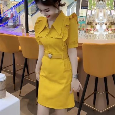 2025夏季新款法式荷叶边连衣裙子