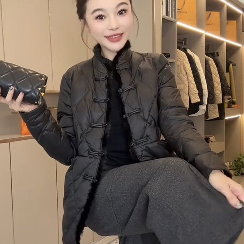 新中式轻国风长袖毛领外套女2025冬季新款保暖防风中长款菱格棉服,女装/女士精品,棉衣/棉服,淘宝优惠券,粉丝福利购,淘宝优惠卷