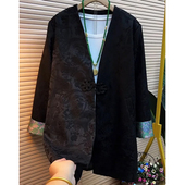 时尚 外套女2025秋冬新款 提花设计感百搭上衣 国风复古中长款 新中式