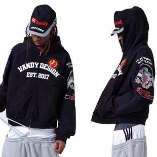 25FW联名款 Vandythepink 做旧水洗战马徽章连帽卫衣 LEARL Grailz