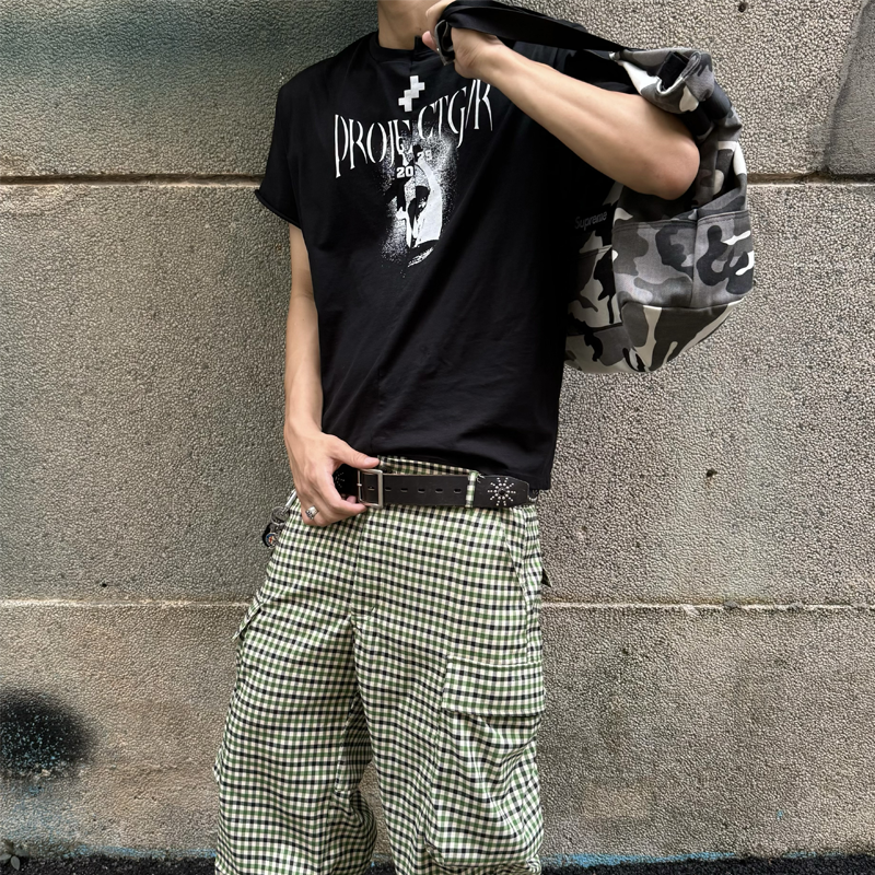 Grailz拼接错位印花短袖男女