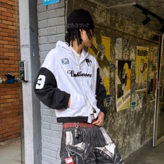 Grailz LEARL PROJECT G/R 25FW 做旧拼色战马刺绣拉链连帽卫衣男