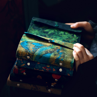 双姊妹新中式布艺机票火车票高铁票相册录卡包收纳册旅游纪念本