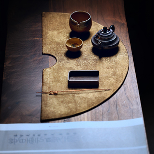 茶席垫子加厚圆形复古干泡茶禅意壶垫杯垫茶台布 双姊妹布艺新中式