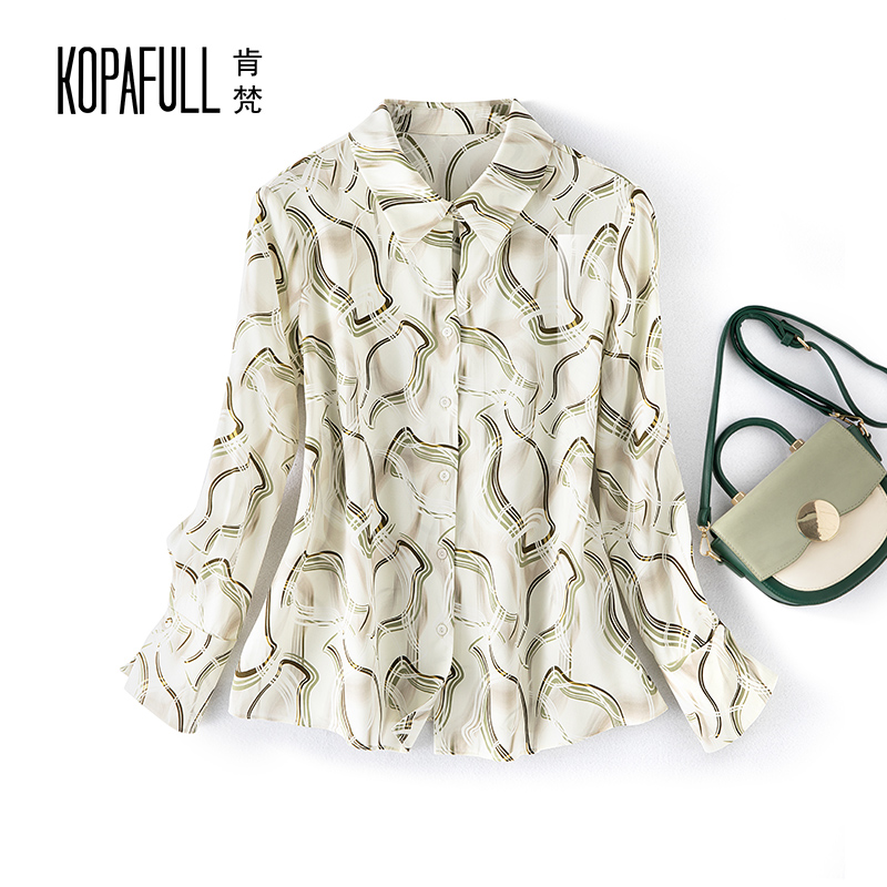 欧美长袖真丝衬衫女2025春