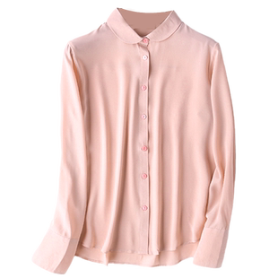 高端重磅双绉真丝衬衫女2025春装新款优雅气质OL长袖桑蚕丝女上衣