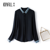 肯梵2025春重磅桑蚕丝真丝衬衫 女长袖 上衣通勤高端品牌丝绸衬衣OL