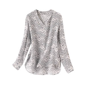 法式重磅双绉真丝衬衫女长袖2025秋前短后长复古V领桑蚕丝小衫