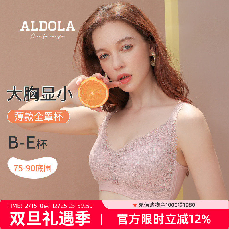 雅黛丽大胸显小文胸蕾丝防下垂
