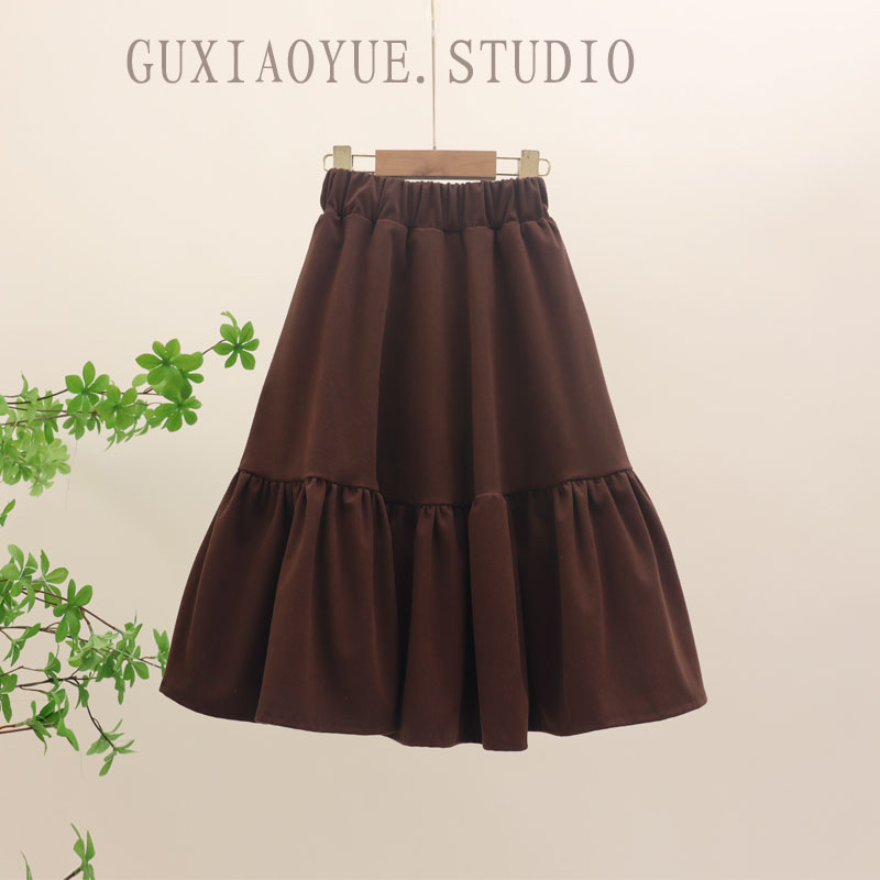 A字裙半身裙灯芯绒复古裙子