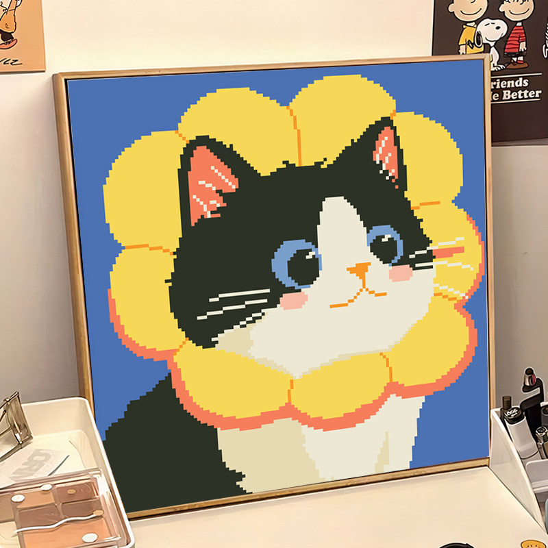 卡通猫咪十字绣2026新款线绣客厅手工小幅卧室儿童可爱简单自己绣