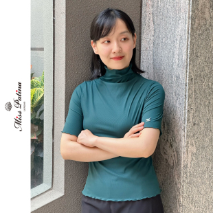 MP英伦复古 打底上衣墨绿 幸运鸟经典 弹性螺纹显瘦通勤基本款