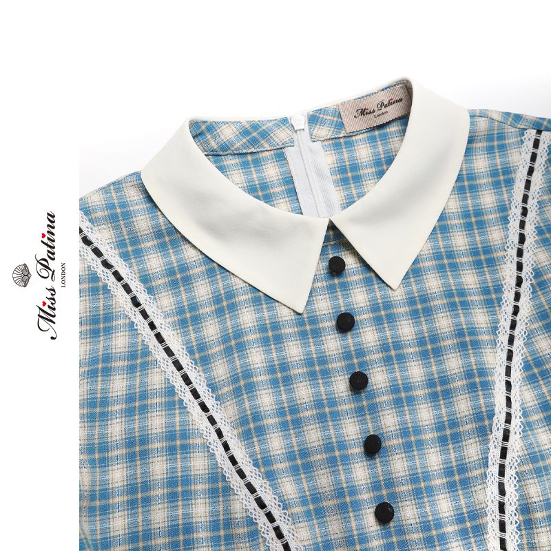 MP维多利亚风格子修身斯文连衣裙