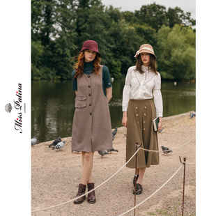 MP英伦复古原创 查尔斯顿60年代绅士女孩小格子背心裙 可盐可甜