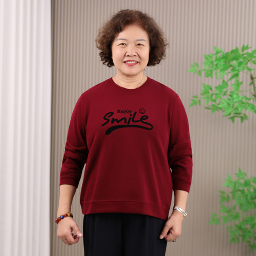 中年妈妈卫衣女休闲遮肚打底衫