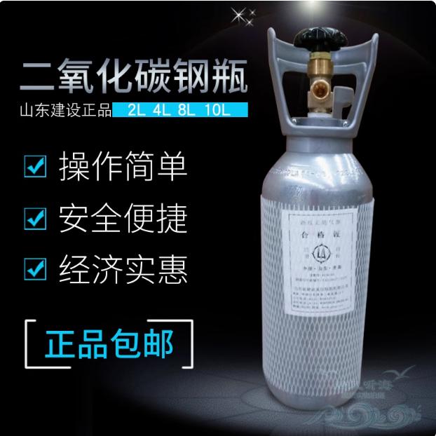 建设钢瓶液化气鱼缸二氧化碳co2气瓶带气和双表电磁阀套装4L钙反